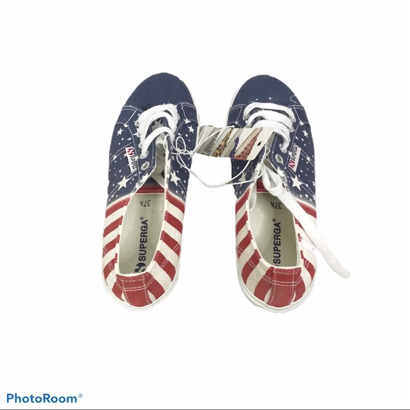 Superga American Flag Sneakers 37.5 NWT - Picture 3 of 7